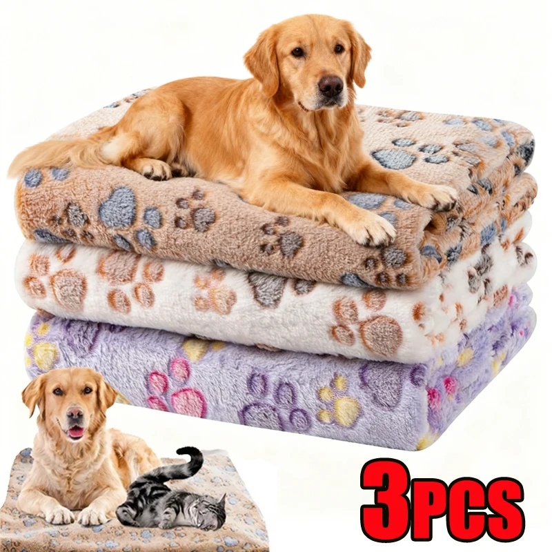New Pet Blanket Cute Dog Paw Pattern Soft Fluffy Pet Mat High Quality Flannel Warm Comfortable Cartoon Blanket for Cat Dogs Gift New Pet Blanket Cute Dog Paw Pattern Soft Fluffy Pet Mat High Quality Flannel Warm Comfortable Cartoon Blanket for Cat Dogs Gift