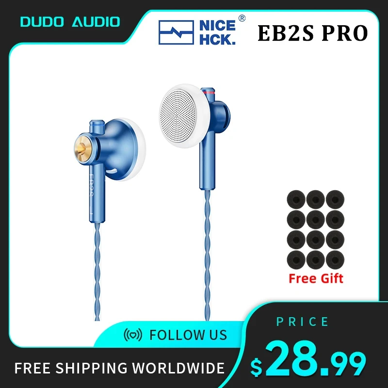 

NiceHCK EB2S PRO 3.5/4.4mm Plug Microphone Flat-Head Earbud HIFI Wired Earphone 15.4mm LCP Diaphragm Dynamic Music Vocal Headset