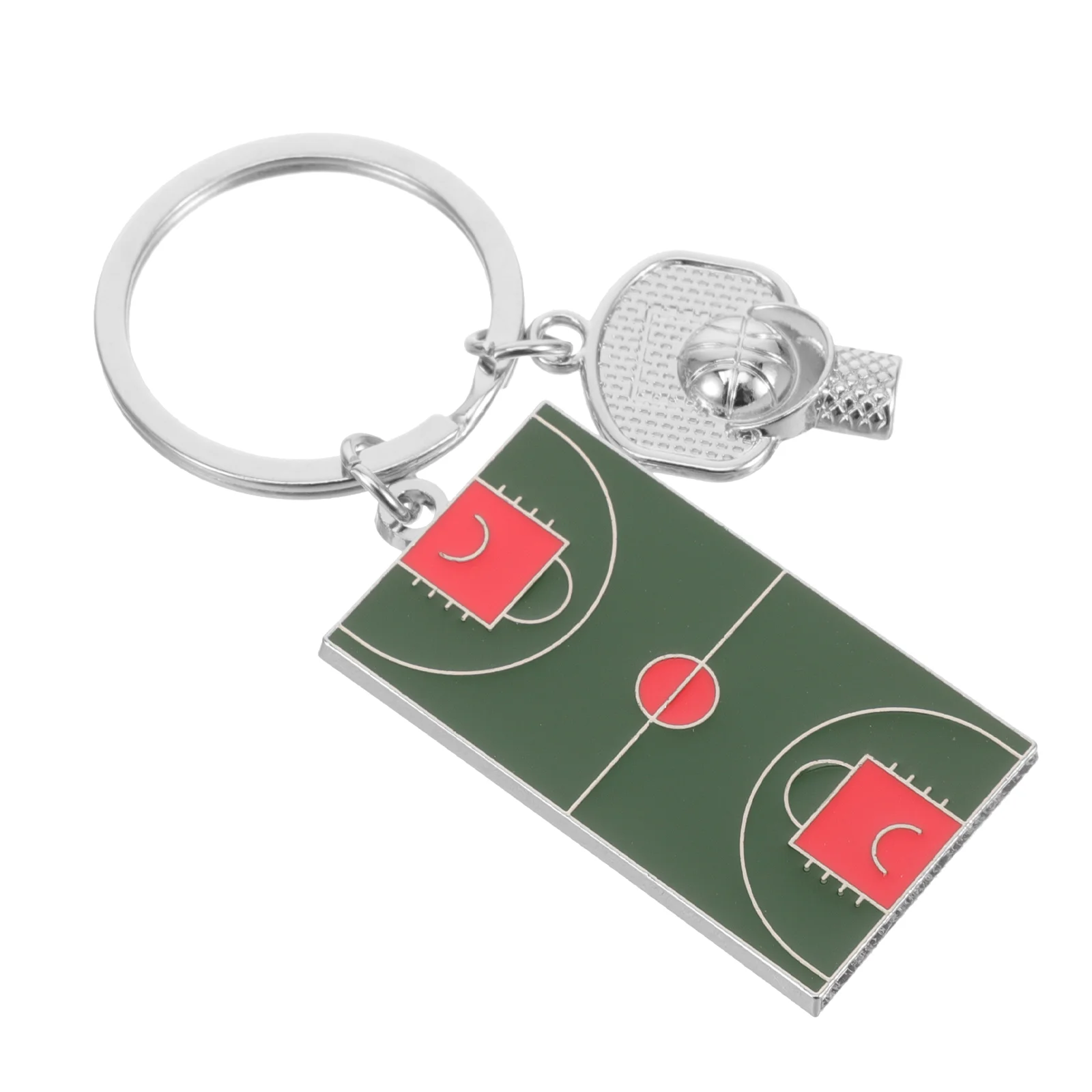 Mini Sports Style Basketball Court Keychain Pendant (basketball Court) Rings Car