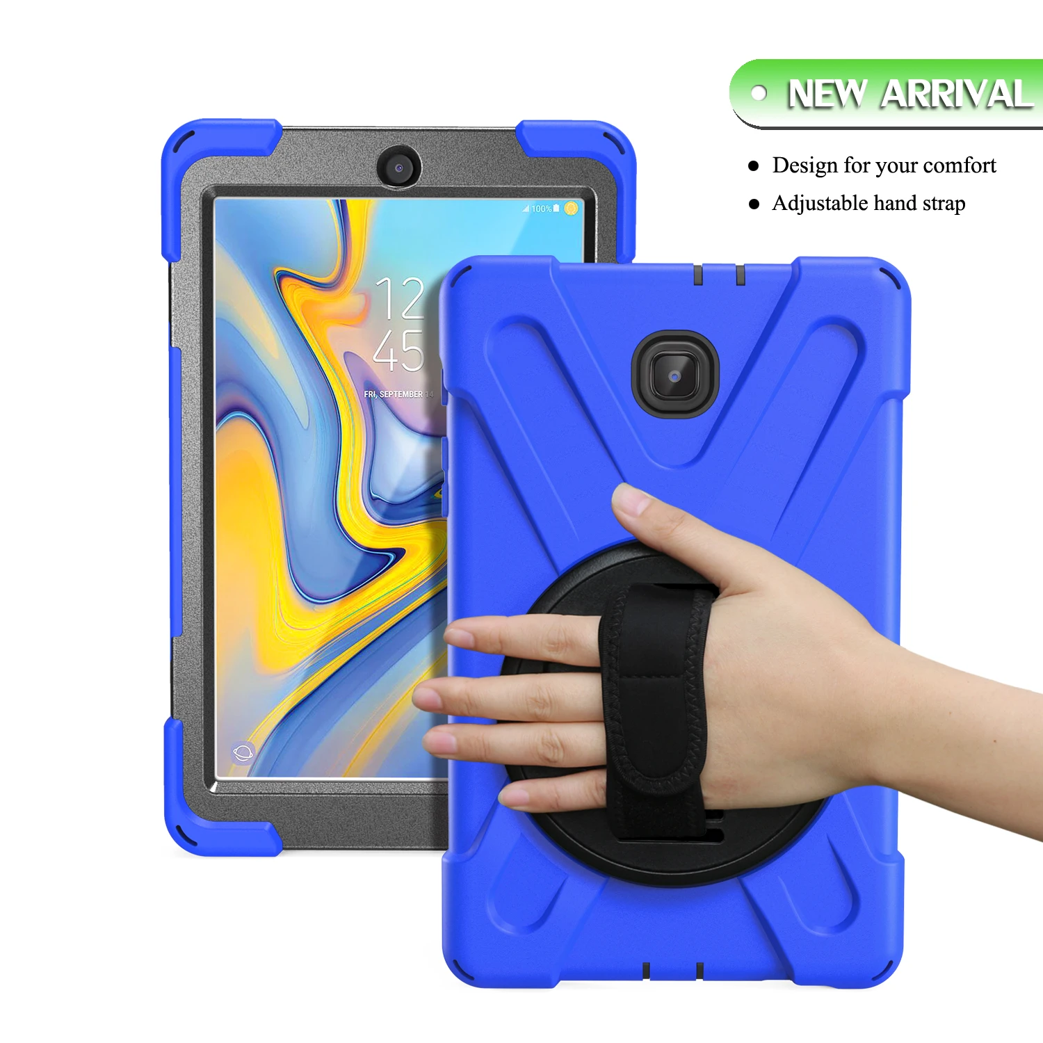 Children's Durable Shockproof Tablet Case with Shoulder Strap for Secure Handling - Heavy Duty Silicone Protection