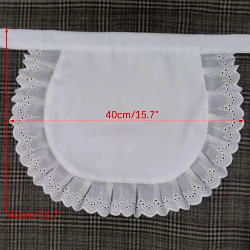 Woman Half Waist Cooking Kitchen Apron Short Lolita Maid Sexy Lace Black White Bib Beauty Flower Coffee Shop Pinafore Home Work