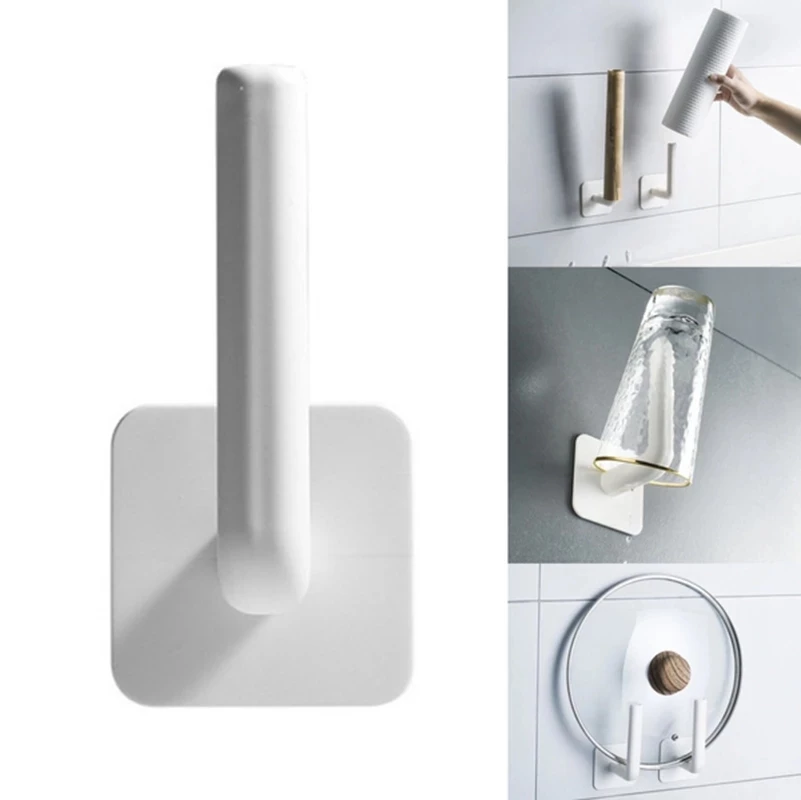 

L-Shape Punch-Free Hook Wall Mounted Cloth Hanger for Coats Hats Towels Clothes Kitchen Rack Roll Bathroom Holder Toilet Storage