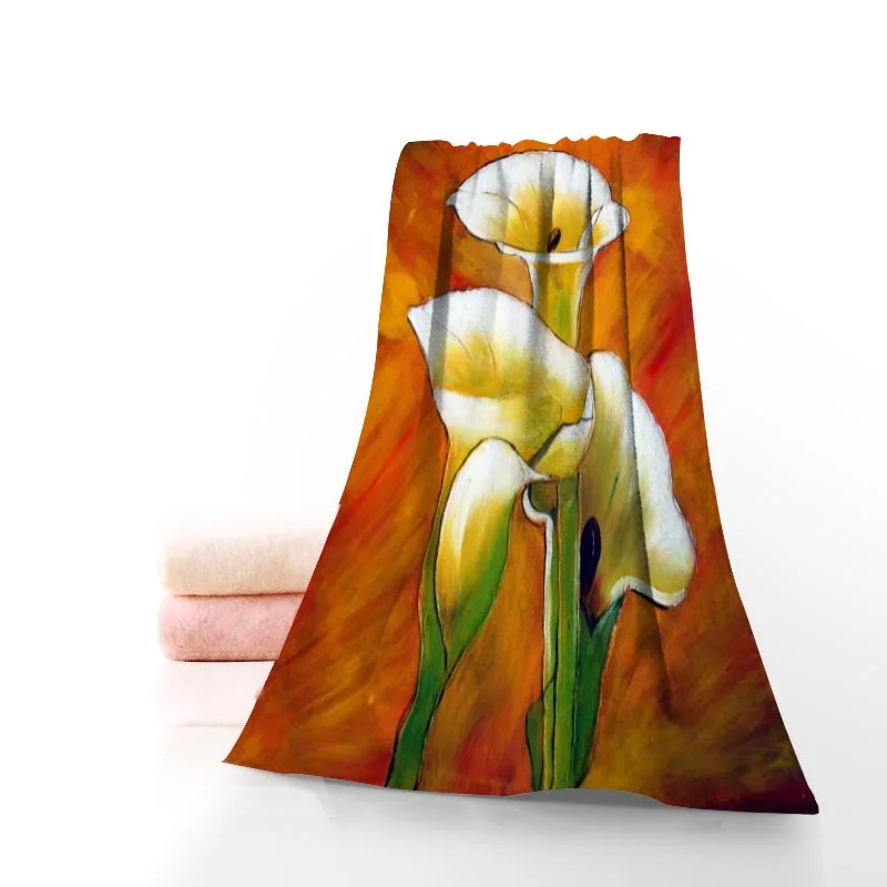 Flowers Calla Lily Towels Microfiber Bath Towels Travel,Beach,Face Towel Creative Towel Size 35X75cm,70X140cm