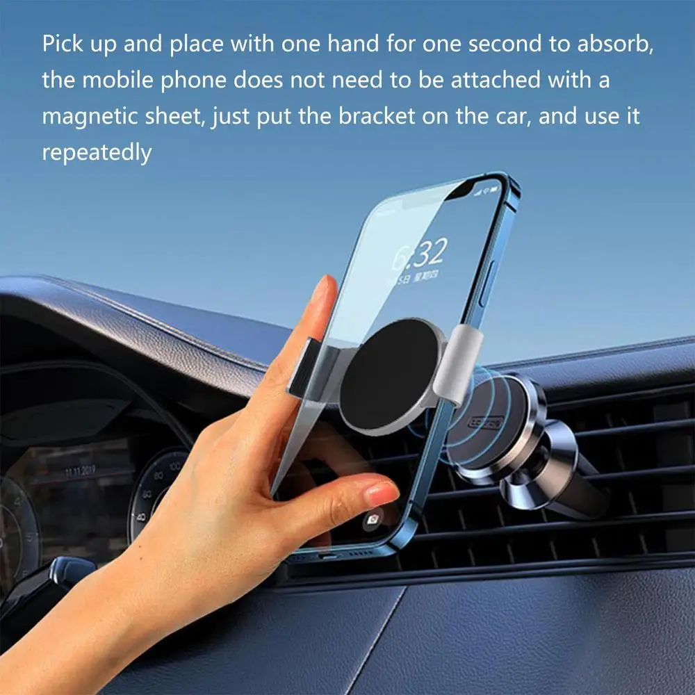 Phone Clamp for Magnetic Car Mount | Metal Phone Clamp Strong Magnetic Mount Clip | Magnet Car Holder Cell Phone Magnetic Plate