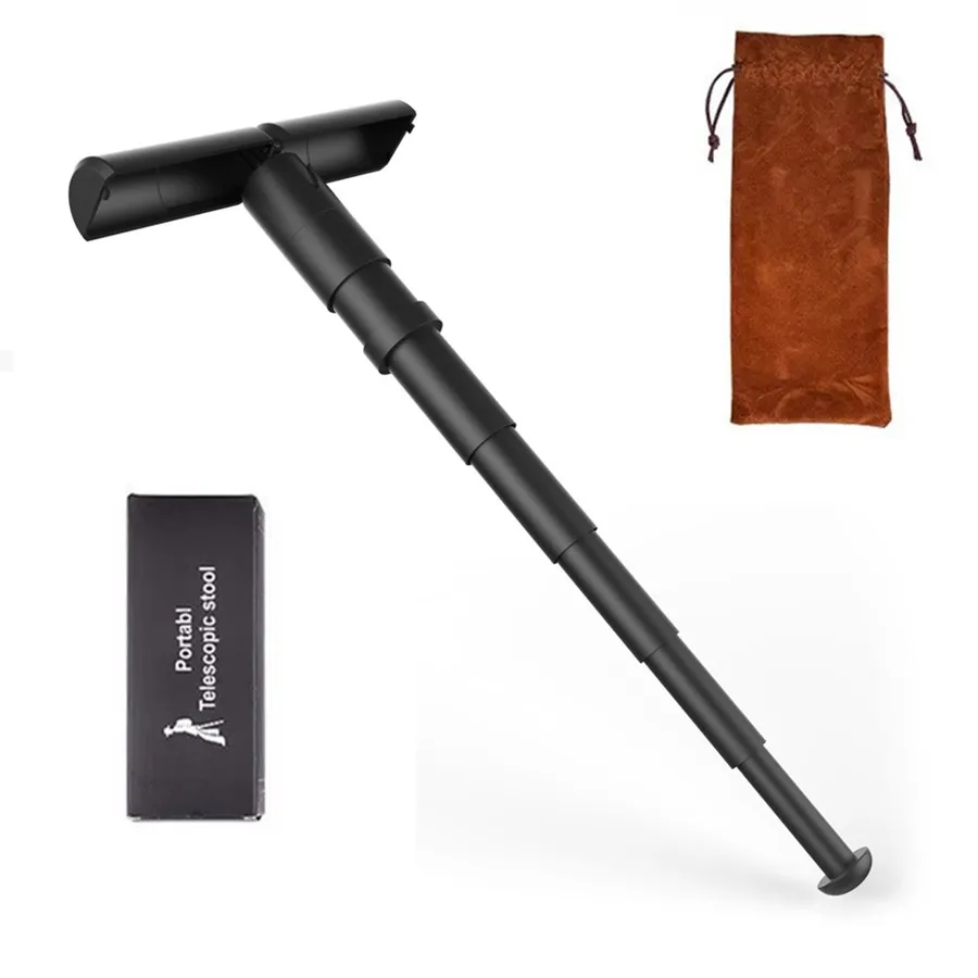 70cm Octdoor Adjustable Portable Retractable Stool Queuing Artifact Travel Queuing Telescopic Portable Seat Folding Chair Camp