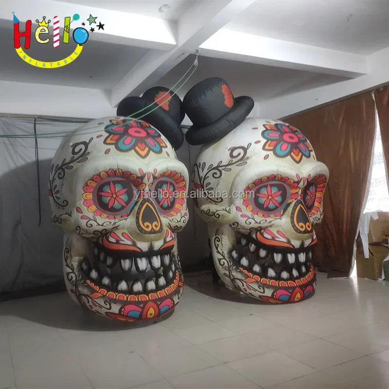 halloween Scary Hanging Skull Head Model Catrina Inflatable