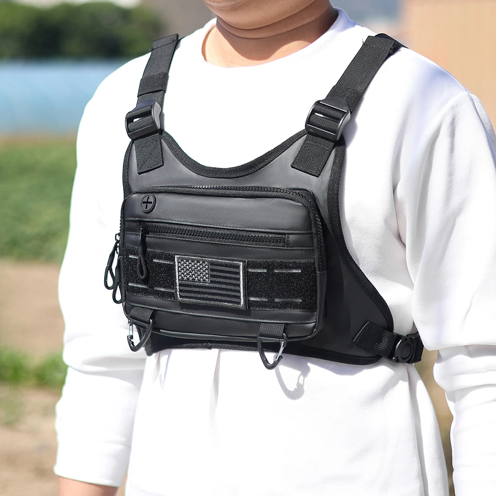 Unisex Sports Chest Bag with Adjustable Straps Lightweight Front Vest Bag Large Capacity Outdoor Cycling Climbing Bag 3