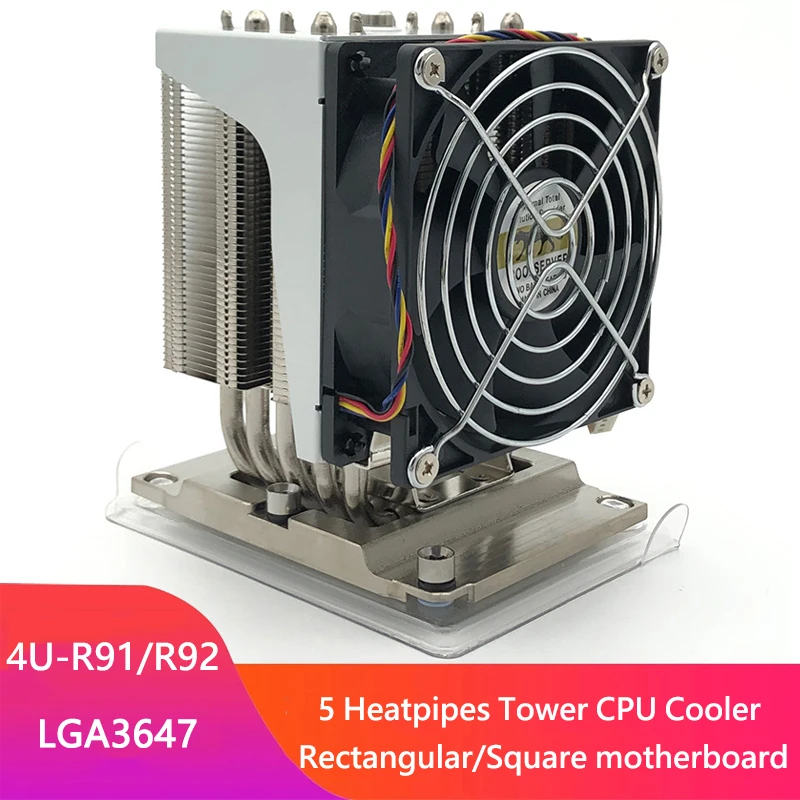 Coolserver R91 4U Processore Server Cpu Cooler 5 Heatpipes Tower Raffreddamento Attivo Ventola Pwm Radiatore Di Raffreddamento Ad Aria Per Lga3647