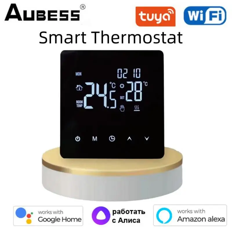

Умный термостат для теплого пола Tuya, Wi-Fi, с сенсорным ЖК-экраном
