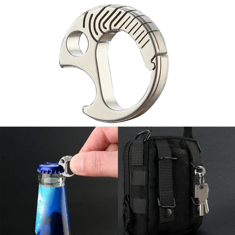 

Quick Releases Spring Key Rings Bottles Opener Titaniums Carabiner Clip Keyring Clip for Camping, Hikings, Daily