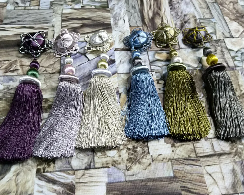Decorative Euro Tassel Small High Quality Tassel Drops Curtain Sofa Door Key Textile Accesories 23cm Length 1 Pc Set