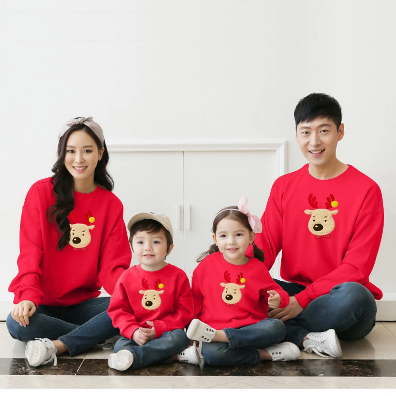 thumbnail image 2 of Ropa a juego para toda la familia, conjuntos navideños, además de suéteres de terciopelo con apariencia familiar, camisas para madre, padre e hijos, ropa de otoño e invierno CL694, 2 of 5