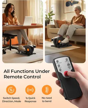 Under Desk Elliptical Electric,Ellipse Leg Exerciser for Seniors,Fully Assembled Seated Pedal Exerciser with Remote Control with 3