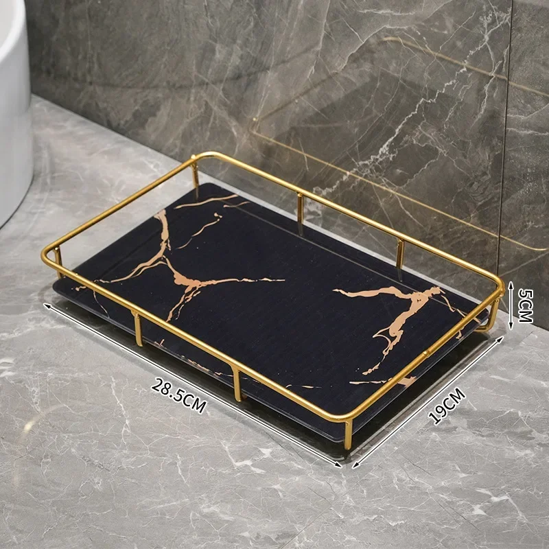 New Light Luxury Style Bathroom Toilet Washbasin Cosmetic Box Storage Rack Storage Rack Washbasin Desktop Tray Storage Items 4