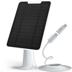 Durable Waterproof Solar Panel for Outdoor Security Cameras (Black)