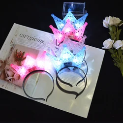 Fita LED piscando para mulheres e meninas, princesa Tiara Crown, Light Up Rave Glow Headband, festa de casamento, aniversário, Halloween, adultos