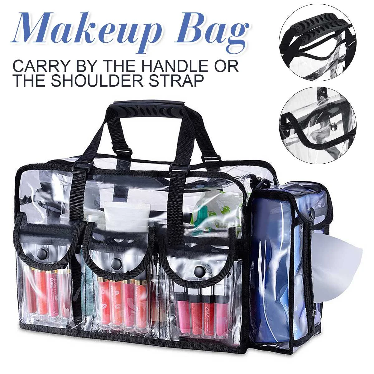 Pvc Transparent Cosmetic Bags Travel Tote Clear Organizer Waterproof