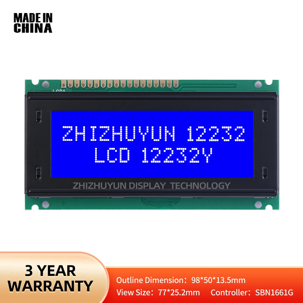 

Manufacturer'S Spot Goods LCD 12232Y Graphic Screen LCM LCD Screen Support Customization Monochromatic Blue Film 77*25.2Mm