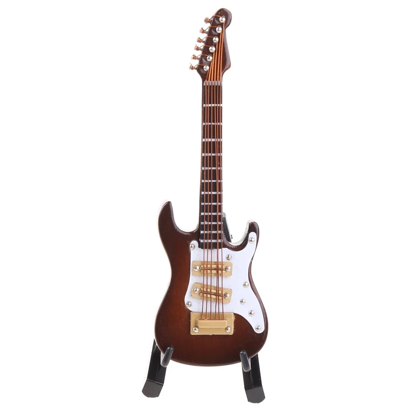 Guitar Wooden Miniature Guitar Model Musical Instrument Decoration Gift For Bedroom Living Room