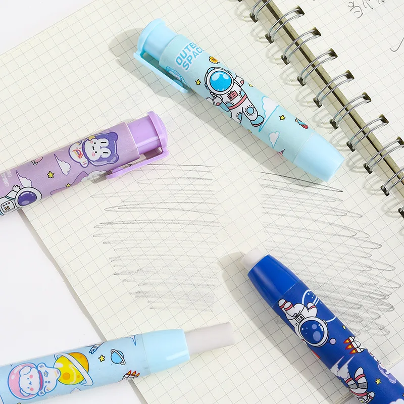 Kawaii Space Travel Astronaut Press Type Soft Rubber Eraser for Students School Office Supplies Cool Prizes Stationery