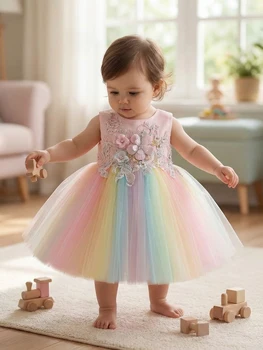 Rainbow Flower Princess Dress 1