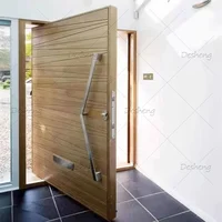 Elegant Modern Security Large Size Front Exterior Use Stainless Steel Handles Decorative Pivot Door 1