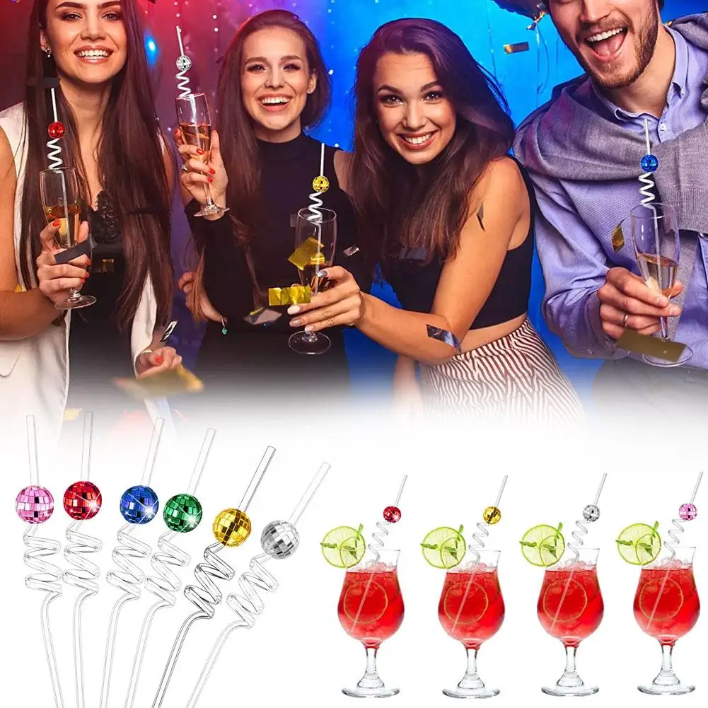 Disco Ball Paper Straws - 12pcs.