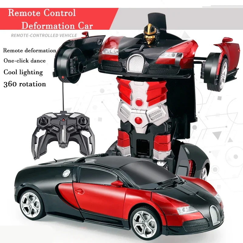 2IN1 Electric RC Car Transformation Robots One-key Deformation Car Outdoor Remote Control Sports Car Model  Children Boys Toys 4