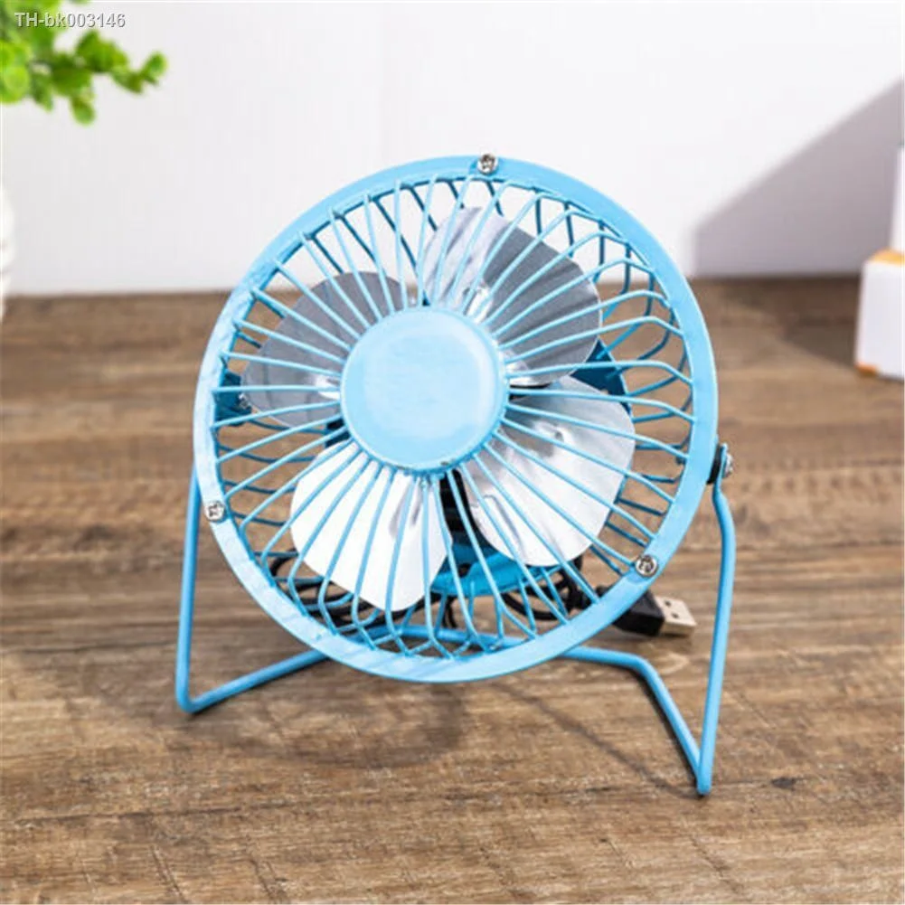 USB Desk Fan 4 Inch Metal Mini Portable Rechargeable Super Quiet Personal Cooling for Computer Home Office