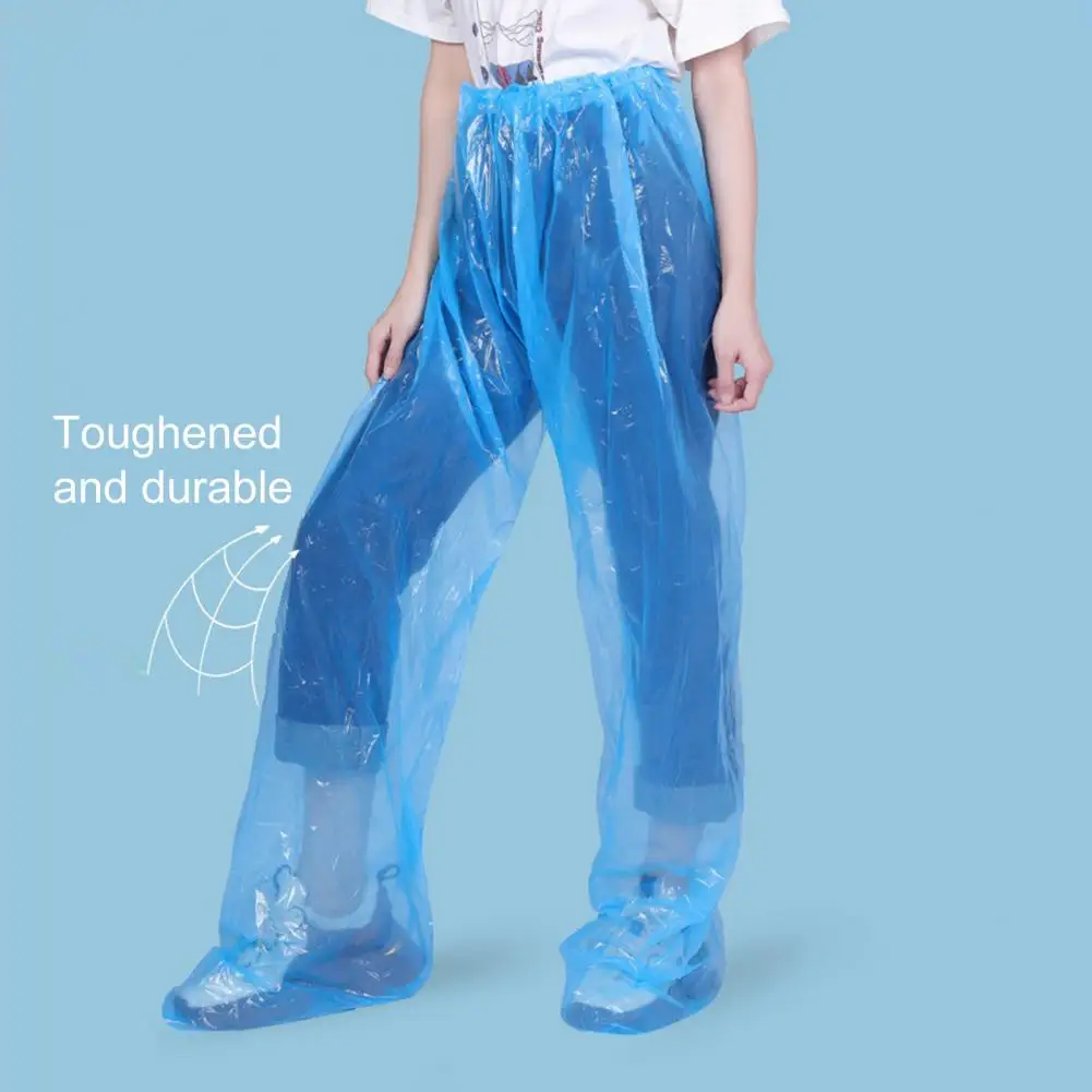 Rain Pants Waterproof Elastic Waist Rain Trousers For Men Women 130cm/107cm Length Non-disposable Trousers For Outdoor/Hiking disposable rain pants