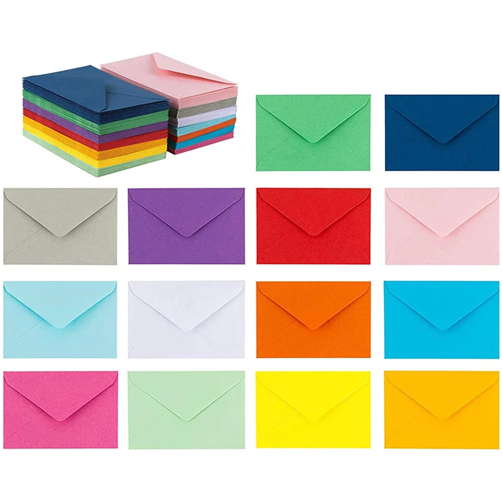 

50 Pcs Colored Small Envelopes Card Shell Letter Solid for Writing Paper Stationery