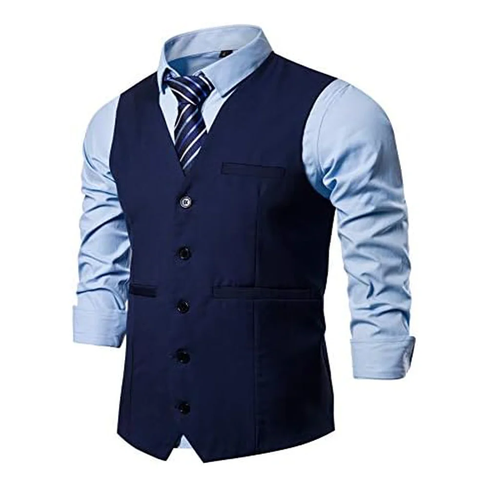 

Serge Men Business Solid Clor Sleeveless Jacket Vest Casual Dress Vest Slim Fit Waistcoat Vest Party Prom Waistcoats