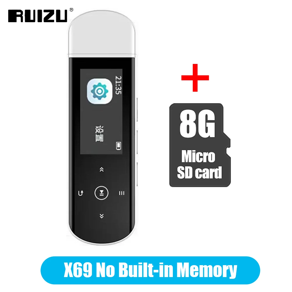 RUIZU Reproductor MP3 de 32 GB con Bluetooth 5.3, pantalla táctil completa  de 2.8 pulgadas: reproductor de música portátil con altavoz, grabadora de