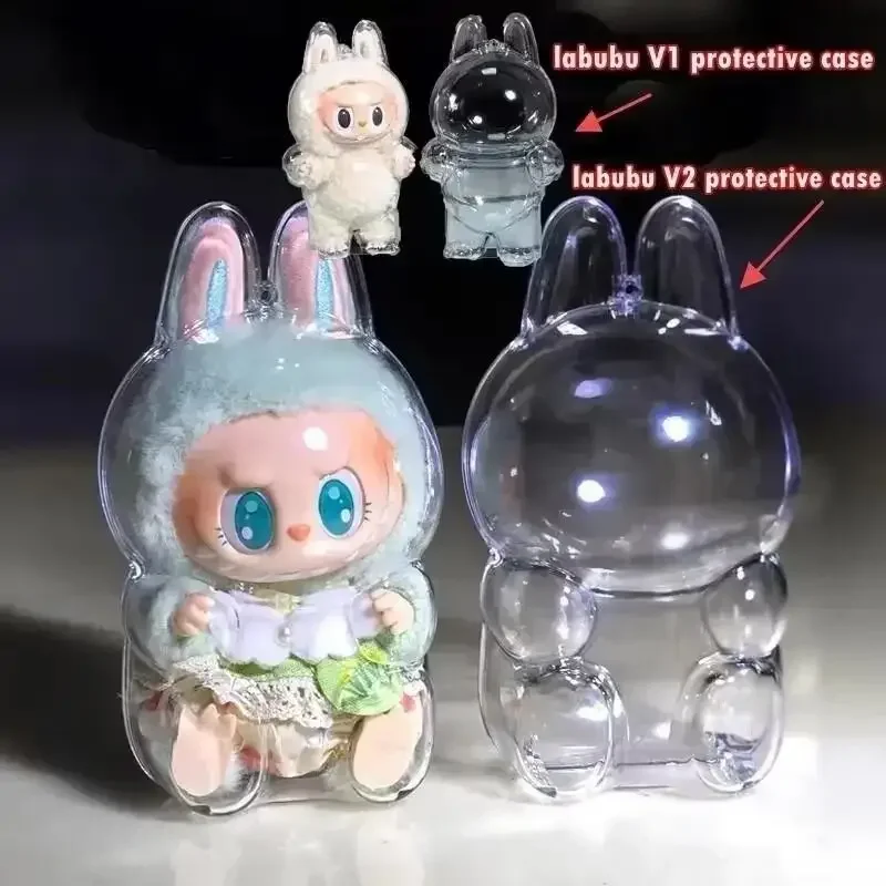 Stuffed Toys Cover Labubu Transparent Protective Cover Cute Elf Plushie Display Bag Mini Portable Storage Box