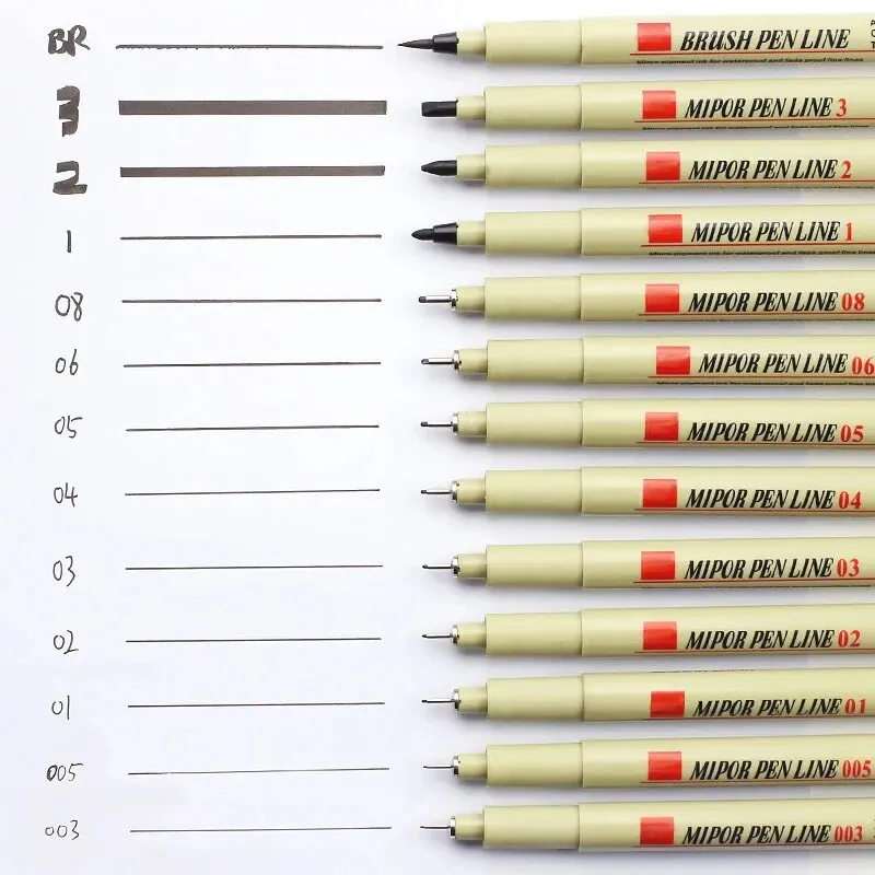 Permanent Markers 3pcs Manga Markers Needle Pen Art Hand-painted Hook Line Pen Sketch Pens Stationery Set