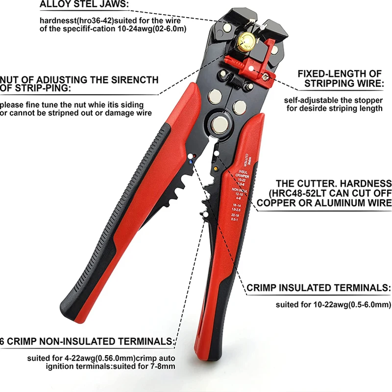 Professional Electrician Wire Tool Cable Wire Stripper Cutter Crimper Automatic Multifunctional Crimping Stripping Plier Tools wire stripper tools,multi functional tools,electrician tools