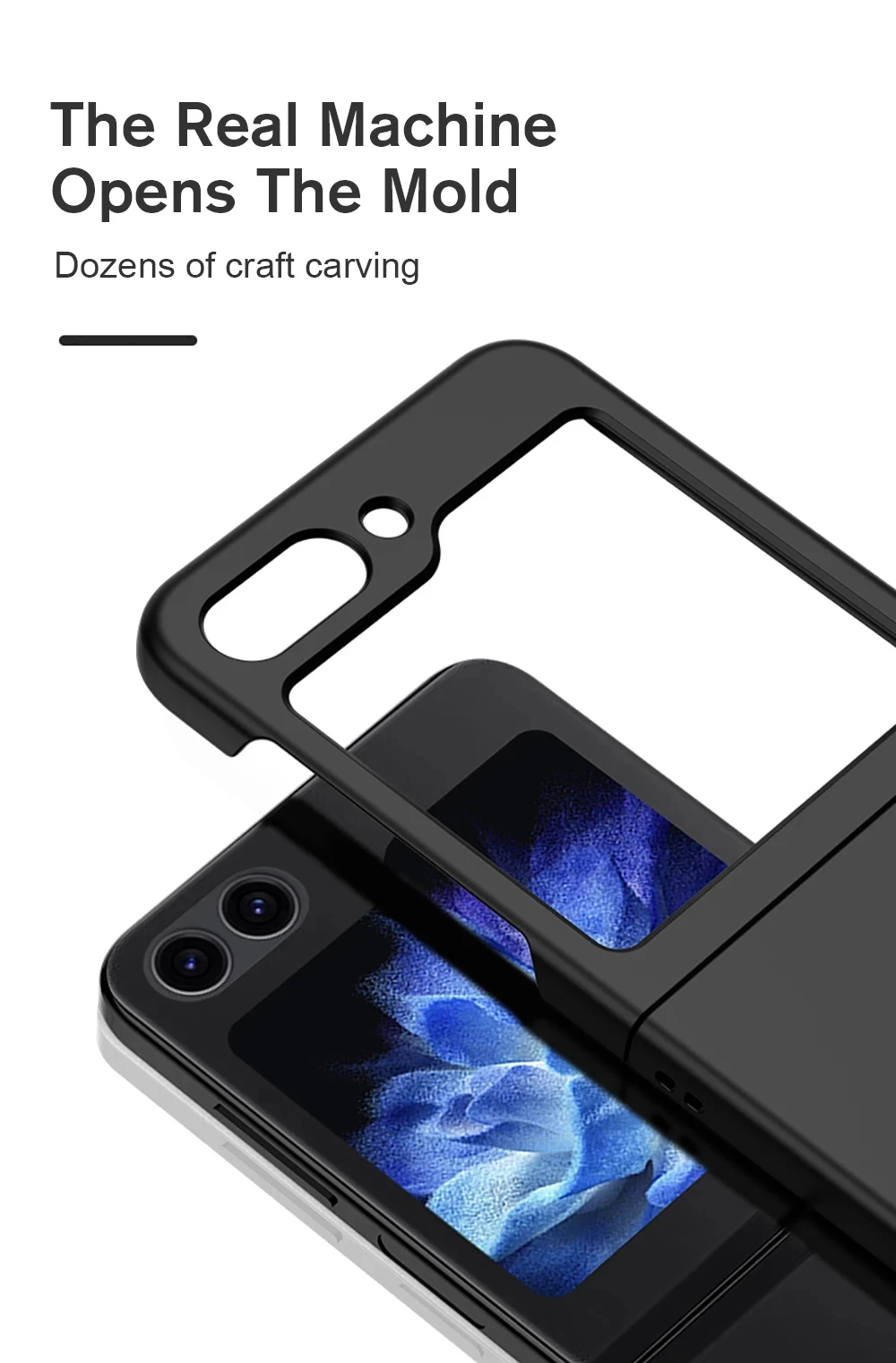 Foldable Screen-Friendly Case with Full Lens Protector - Skin-Friendly Back Cover