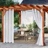 Simple Waterproof White Patio Drapes Multipurpose Patio Curtain Polyester Solid Pergola Curtain for Outdoor 2