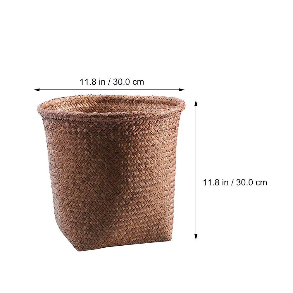 Garbage Can Home Trash Office Container Round Lid Plastic Storage Box Fruit  Basket