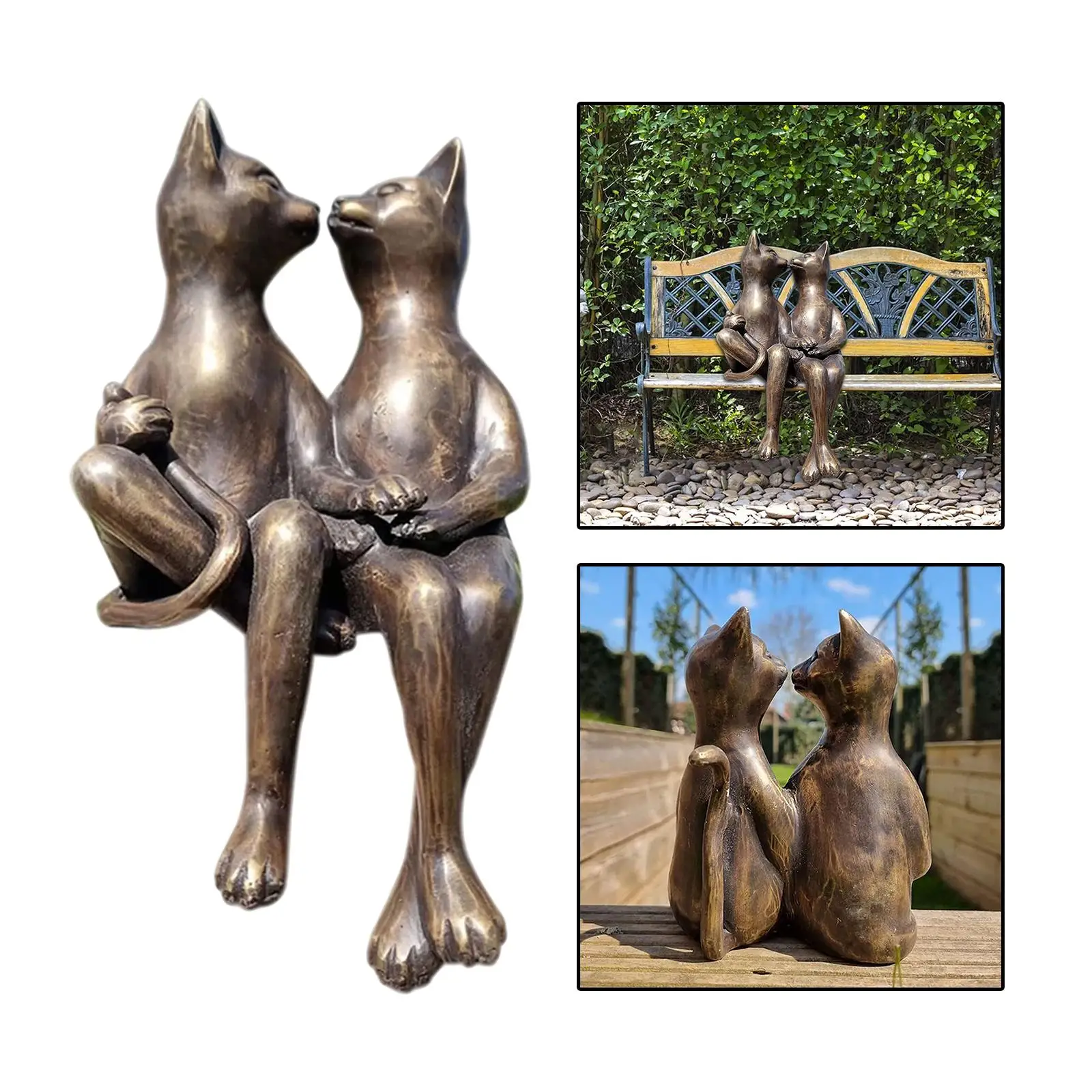 Paar verliebt Katze Figur Harz Datierung Katze Statue niedlich Tier Katze  Ornamente Skulptur Büro Garten Desktop Heim dekoration