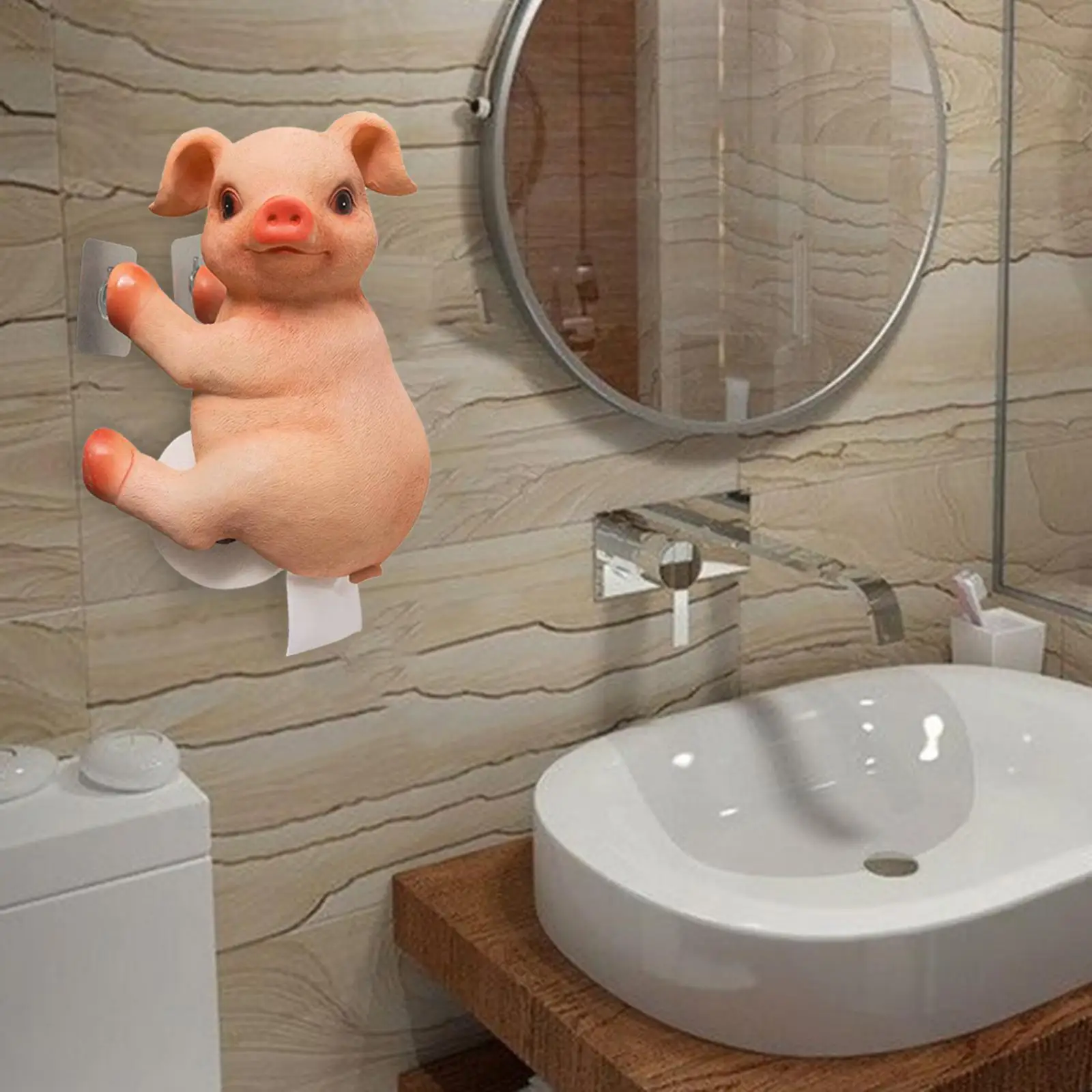 Modern Roll Paper Towel Rack Pigs Shaped Toilet Paper Holder for Bathroom