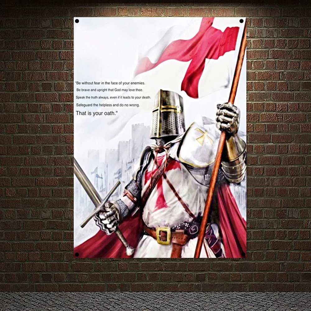 

Vintage Knights Templar Posters Print Art Wall Decor Crusader Banners Flags Wallpaper Canvas Painting Wall Hanging Home Decor D1