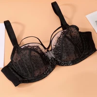 Soutien-gorge en dentelle grande taille, maille fine brodée, bonnet complet, soutien supérieur, sous-vêtements ajustés 1