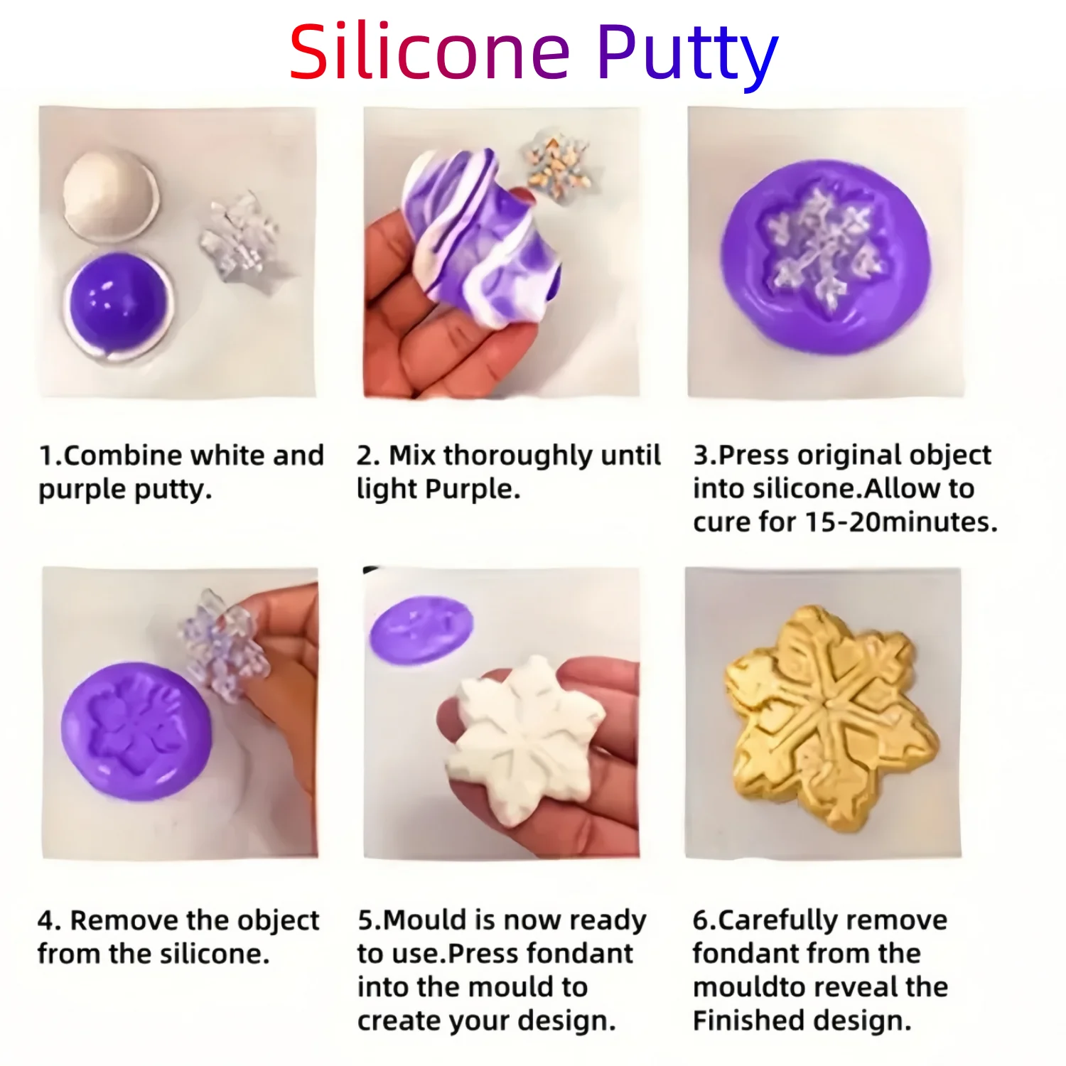 Purple Silicone Mold Putty for Resin Casting & Crafts - Safe, Non-Toxic, Flexible, and Easy Mix