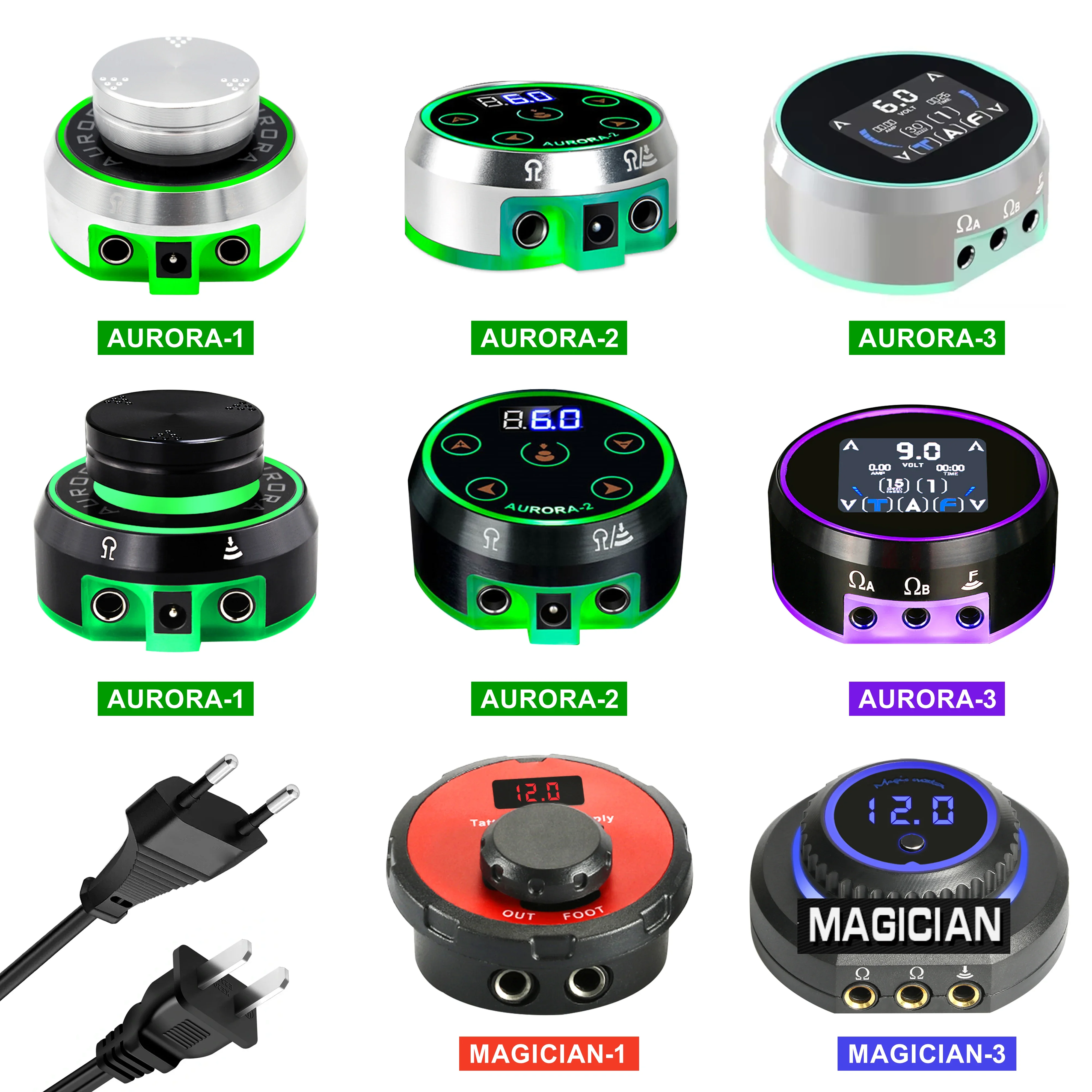 แหล่งจ่ายไฟสักมืออาชีพ 1 ชิ้นเหมาะสำหรับเครื่องสัก, ปากกาสัก, อุปกรณ์สัก, เครื่องมือแต่งหน้าถาวร 1