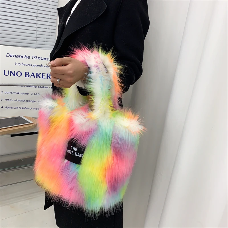 The Bag|faux Fur Tote Bag For Women - Winter Party Shoulder