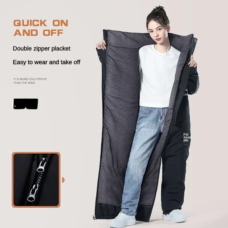 Winter Jacket Fishing Motorcycle Windproof Plus Velvet Thickened Double-sided Waterproof Snowmobile Jacket Winter Warm Suit for Men Women