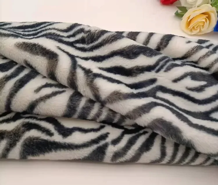 INS Imitation Otter Rabbit Hair Fabric Leopard Pattern Zebra Pattern Animal Pattern Fur Fabric Scarf Carpet Clothing DIY Fabric