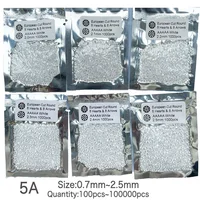 High Quality Small Size 0.7~2.4mm 100PCS~10000PCS Zircon Round White Cubic Zirconia Stones Beads For Jewelry Bracelets set DIY 1