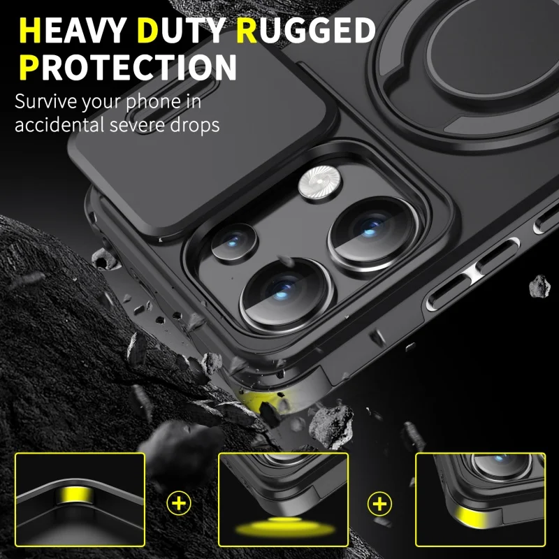 Magnetic Ring Armor Shockproof Wireless Charging Case